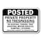 Signmission Safety Sign, 12 in Height, Aluminum, No Tres - Posted Privat A-1218 No Tres - Posted Privat - alternate 1